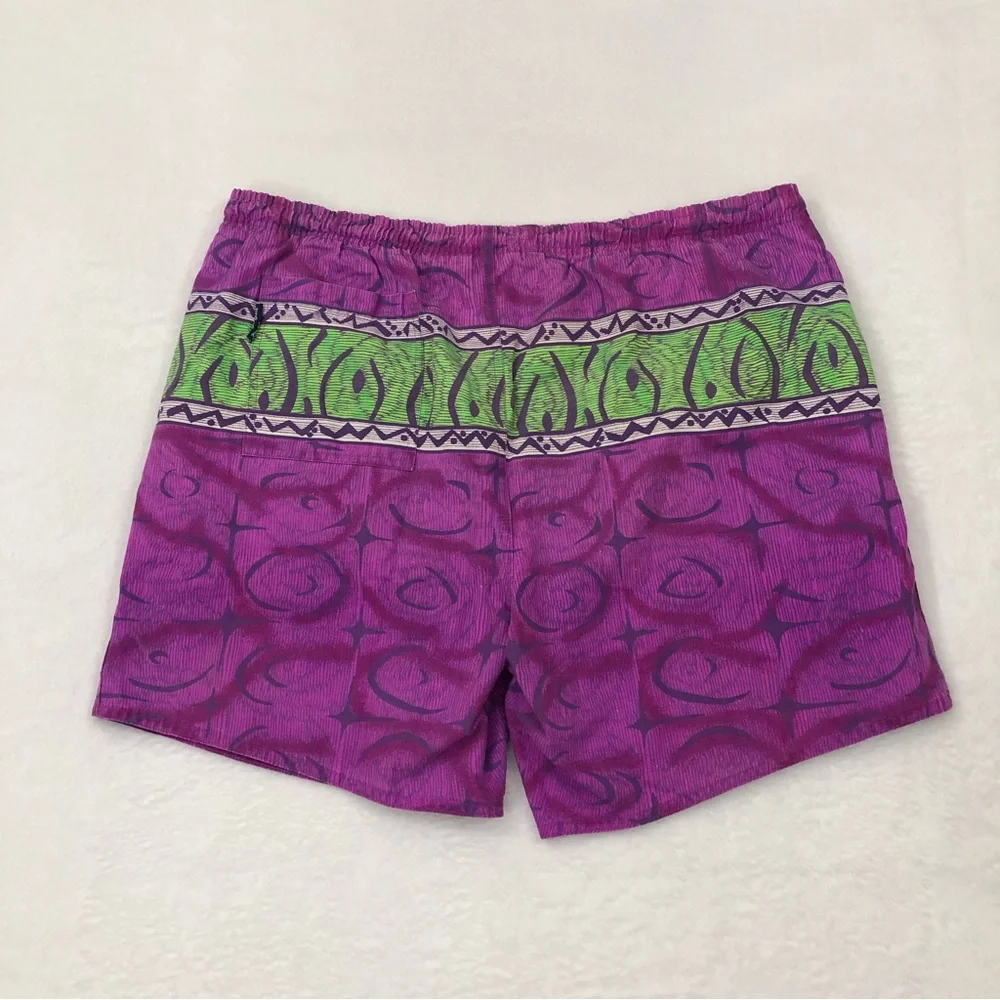 Vintage 90s Newport Blue Pink & Green Above Knee Lined Swim Trunks Mens 2XL.